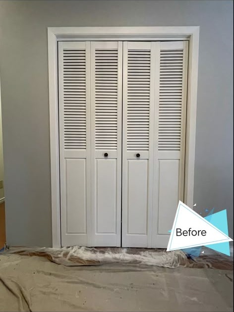 Door before refinishing, standard painted surface
